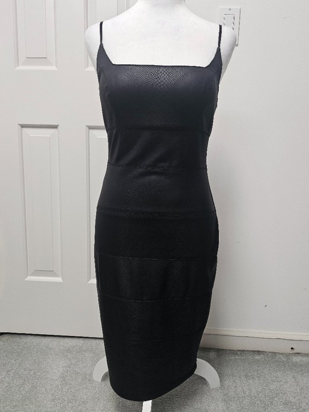 Sexy Snakeskin Printed Black Dress by Bebe